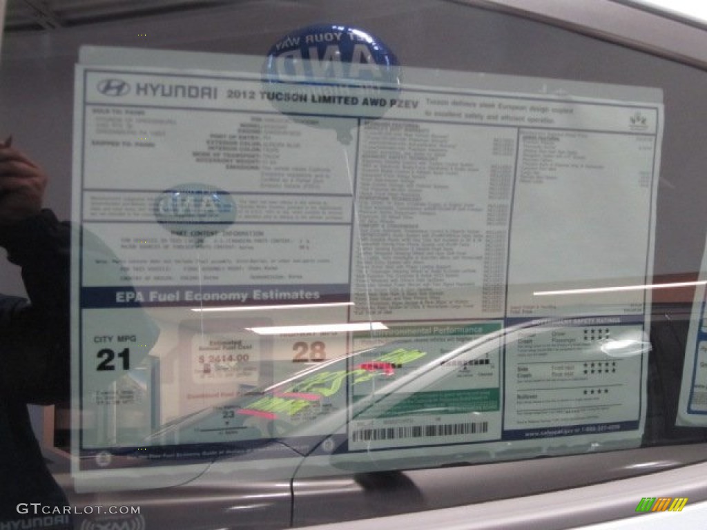 2012 Hyundai Tucson Limited AWD Window Sticker Photo #62081633