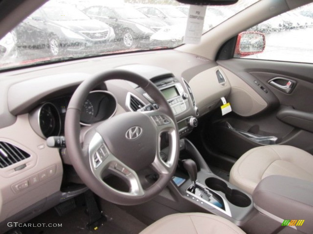 Taupe Interior 2012 Hyundai Tucson Limited AWD Photo #62081825