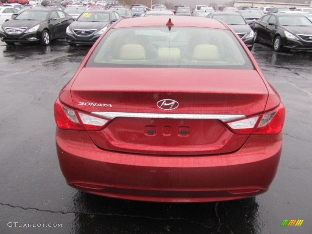 2012 Sonata GLS - Sparkling Ruby Red / Camel photo #4