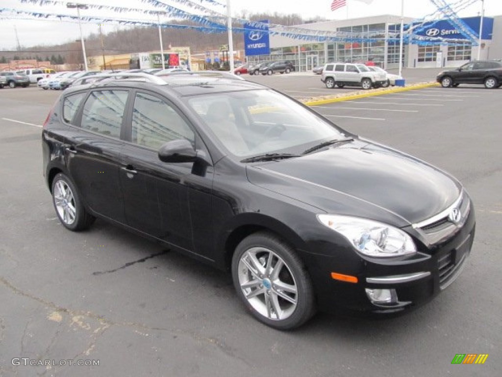 2012 Elantra SE Touring - Black Noir Pearl / Beige photo #1