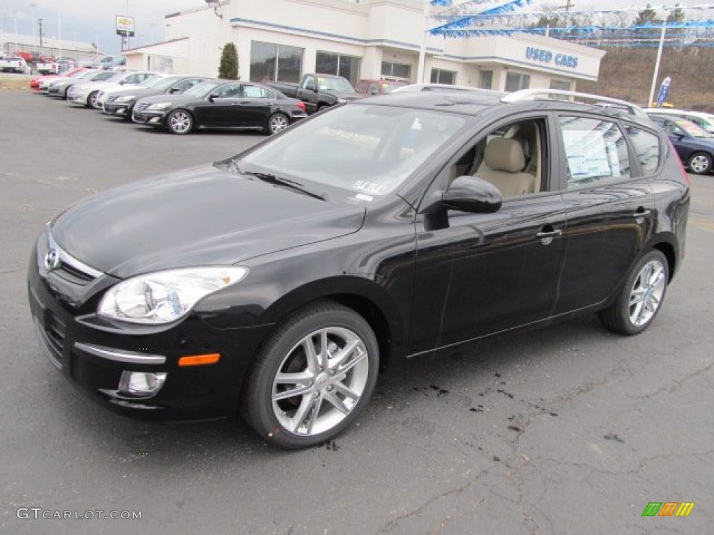 2012 Elantra SE Touring - Black Noir Pearl / Beige photo #3