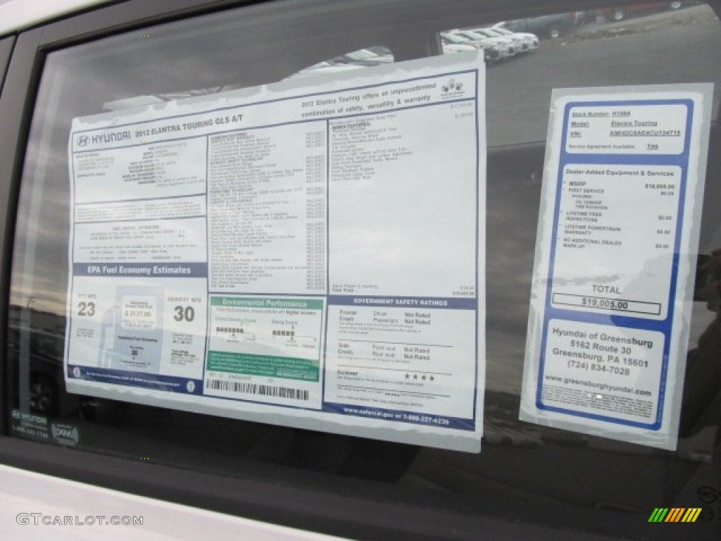2012 Hyundai Elantra GLS Touring Window Sticker Photo #62083908