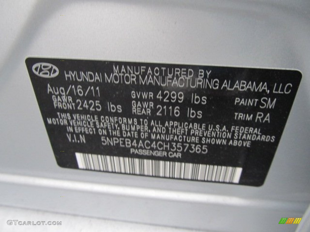 2012 Hyundai Sonata GLS Parts Photos
