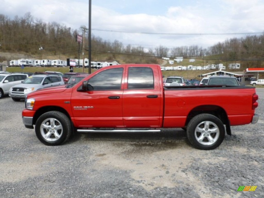 Flame Red 2007 Dodge Ram 1500 SLT Quad Cab 4x4 Exterior Photo #62087088