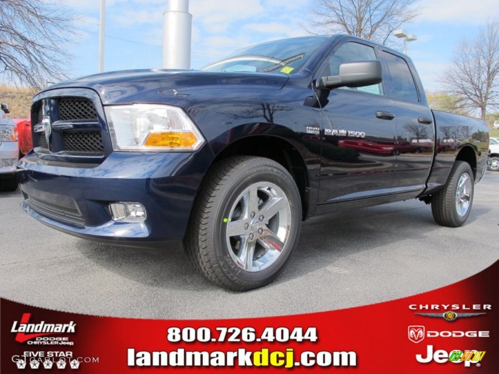 2012 Ram 1500 Express Quad Cab - True Blue Pearl / Dark Slate Gray/Medium Graystone photo #1