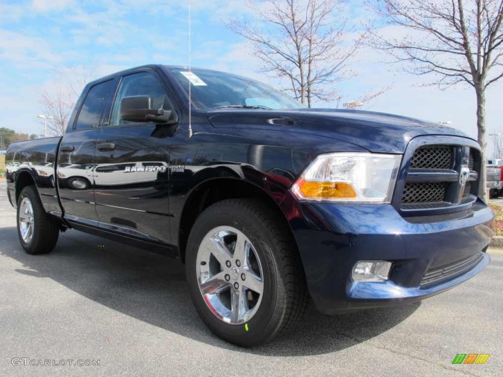 2012 Ram 1500 Express Quad Cab - True Blue Pearl / Dark Slate Gray/Medium Graystone photo #4