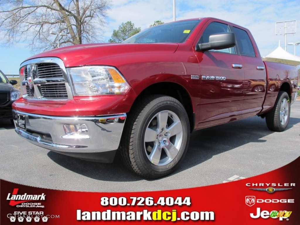 2012 Ram 1500 Big Horn Quad Cab - Deep Cherry Red Crystal Pearl / Dark Slate Gray/Medium Graystone photo #1