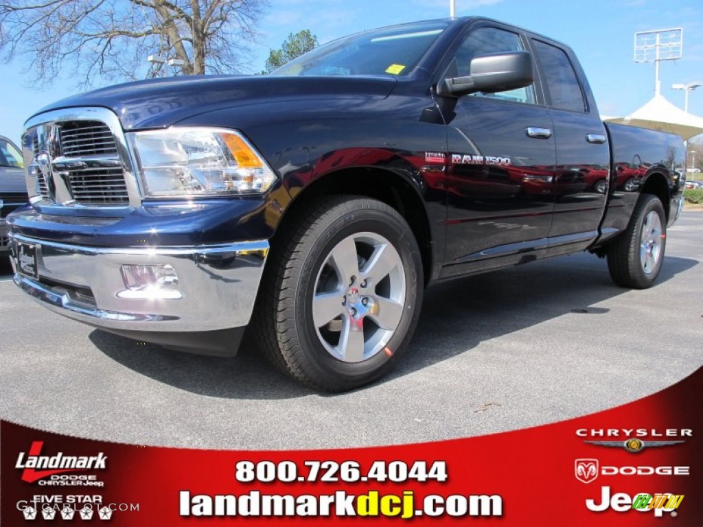 2012 Ram 1500 Big Horn Quad Cab - True Blue Pearl / Dark Slate Gray/Medium Graystone photo #1