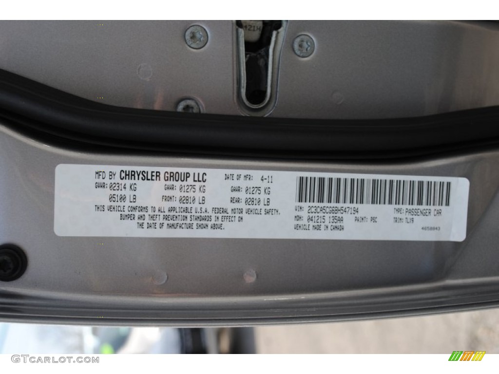 2011 300 Color Code PSC for Billet Silver Metallic Photo #62091135