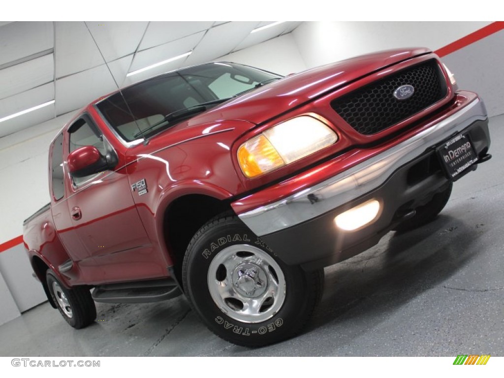 2002 F150 XLT SuperCab 4x4 - Toreador Red Metallic / Medium Graphite photo #1