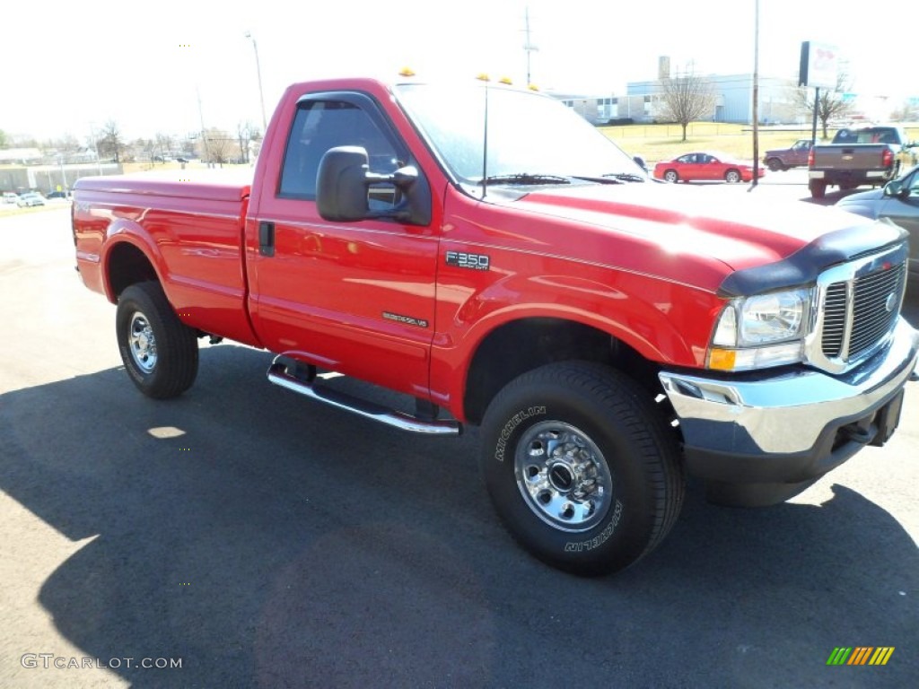 2003 F350 Super Duty XLT Regular Cab 4x4 - Red / Medium Flint photo #7