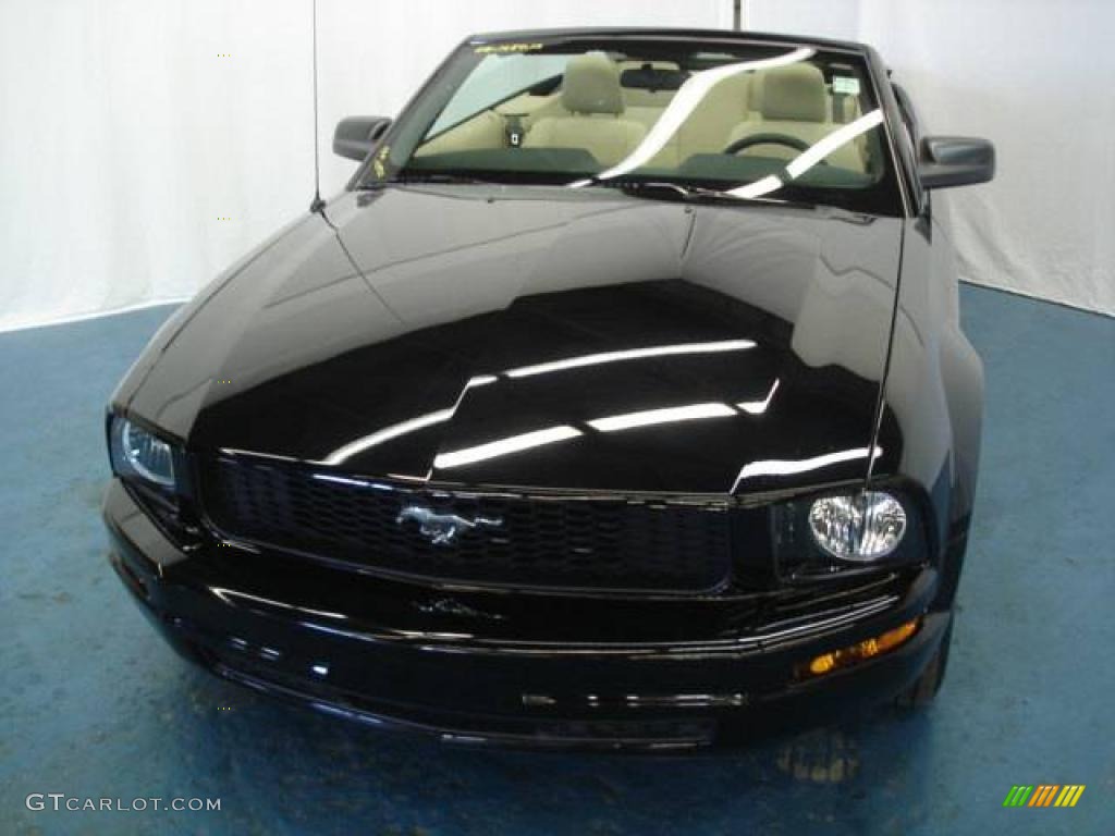 2008 Mustang V6 Deluxe Convertible - Black / Medium Parchment photo #2