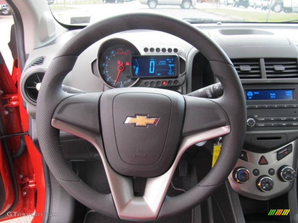 2012 Chevrolet Sonic LS Hatch Dark Pewter/Dark Titanium Steering Wheel Photo #62106269