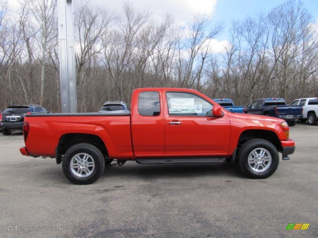Inferno Orange Metallic 2012 Chevrolet Colorado LT Extended Cab 4x4 Exterior Photo #62106480
