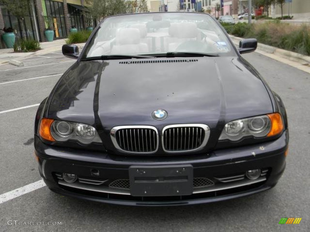 2002 3 Series 330i Convertible - Orient Blue Metallic / Beige photo #2