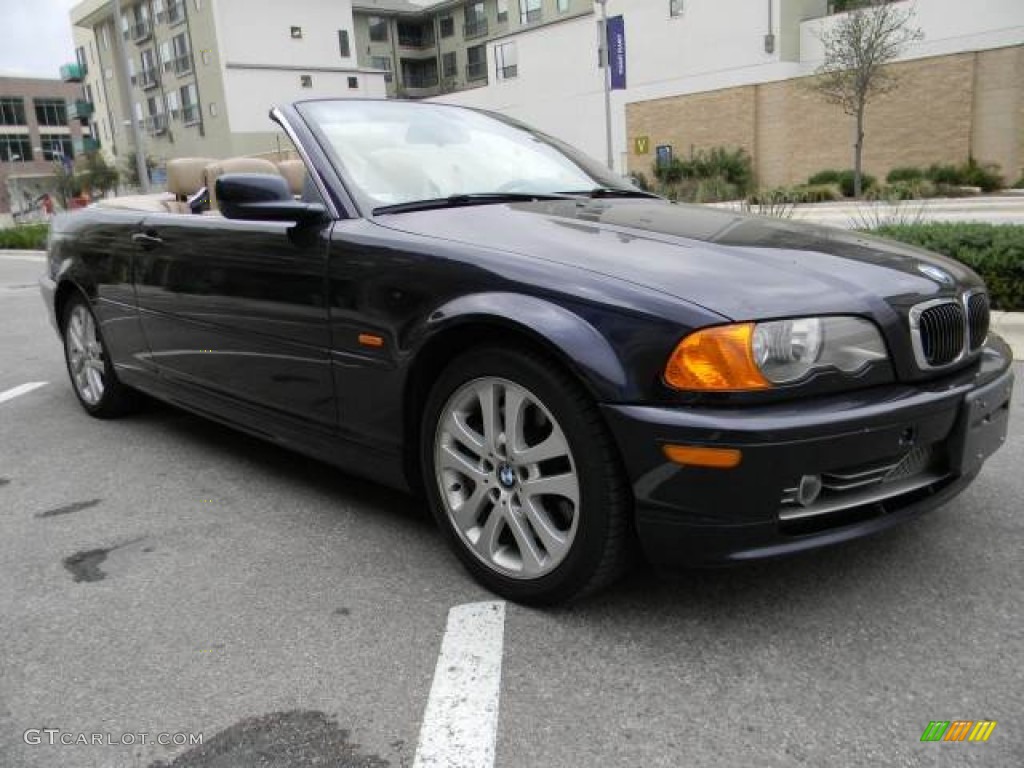 2002 3 Series 330i Convertible - Orient Blue Metallic / Beige photo #3