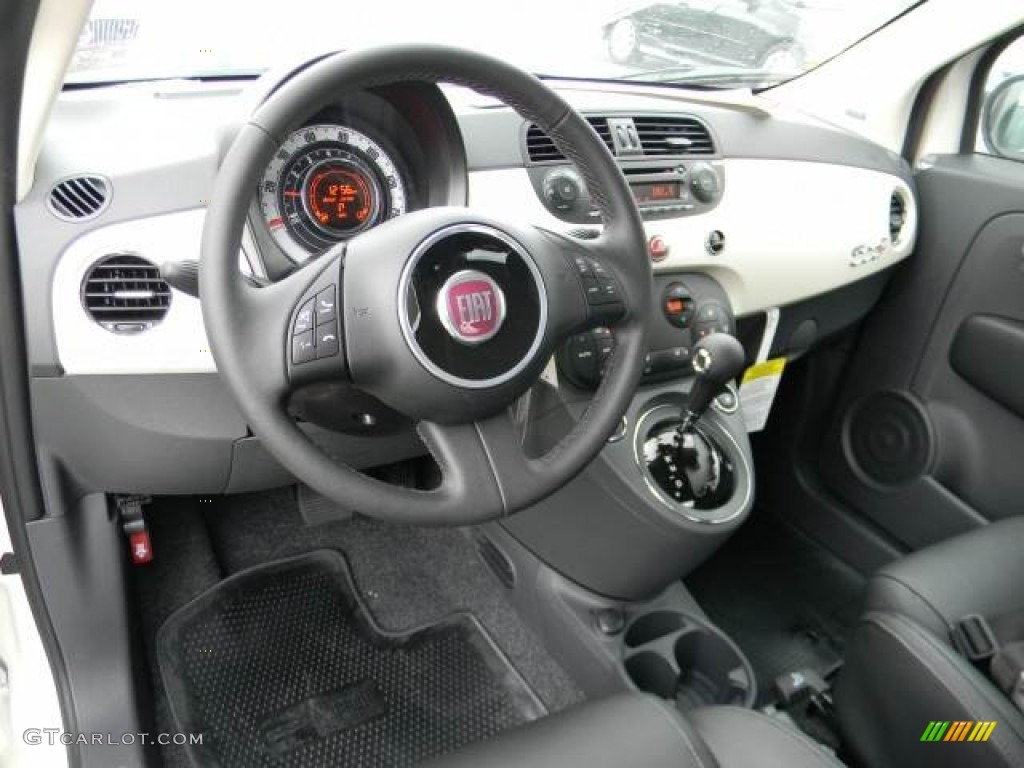 2012 Fiat 500 c cabrio Lounge Pelle Nera/Nera (Black/Black) Dashboard Photo #62108585