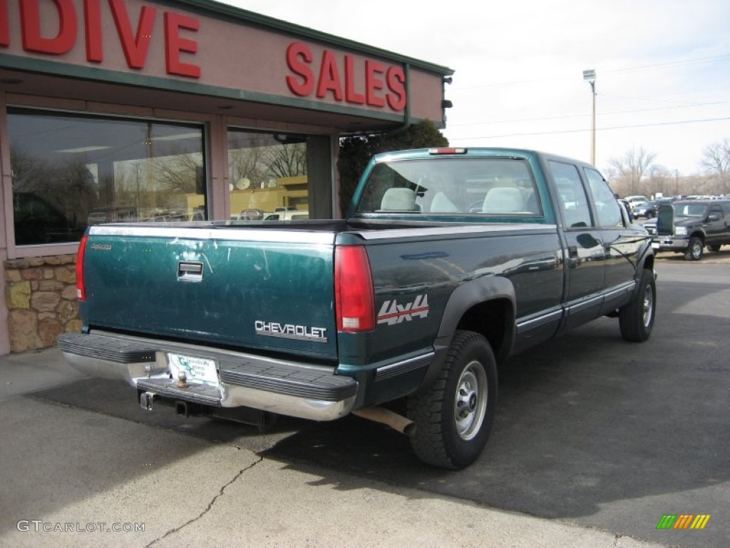 1998 C/K 3500 K3500 Silverado Crew Cab 4x4 - Meadow Green Metallic / Gray photo #5