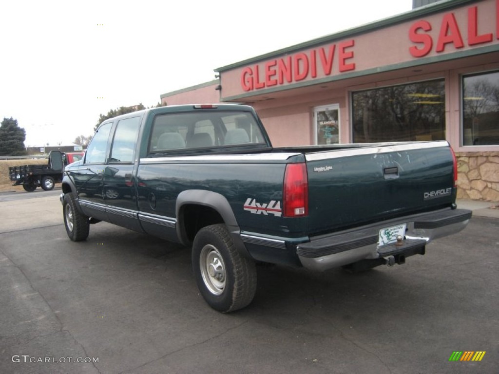 1998 C/K 3500 K3500 Silverado Crew Cab 4x4 - Meadow Green Metallic / Gray photo #6