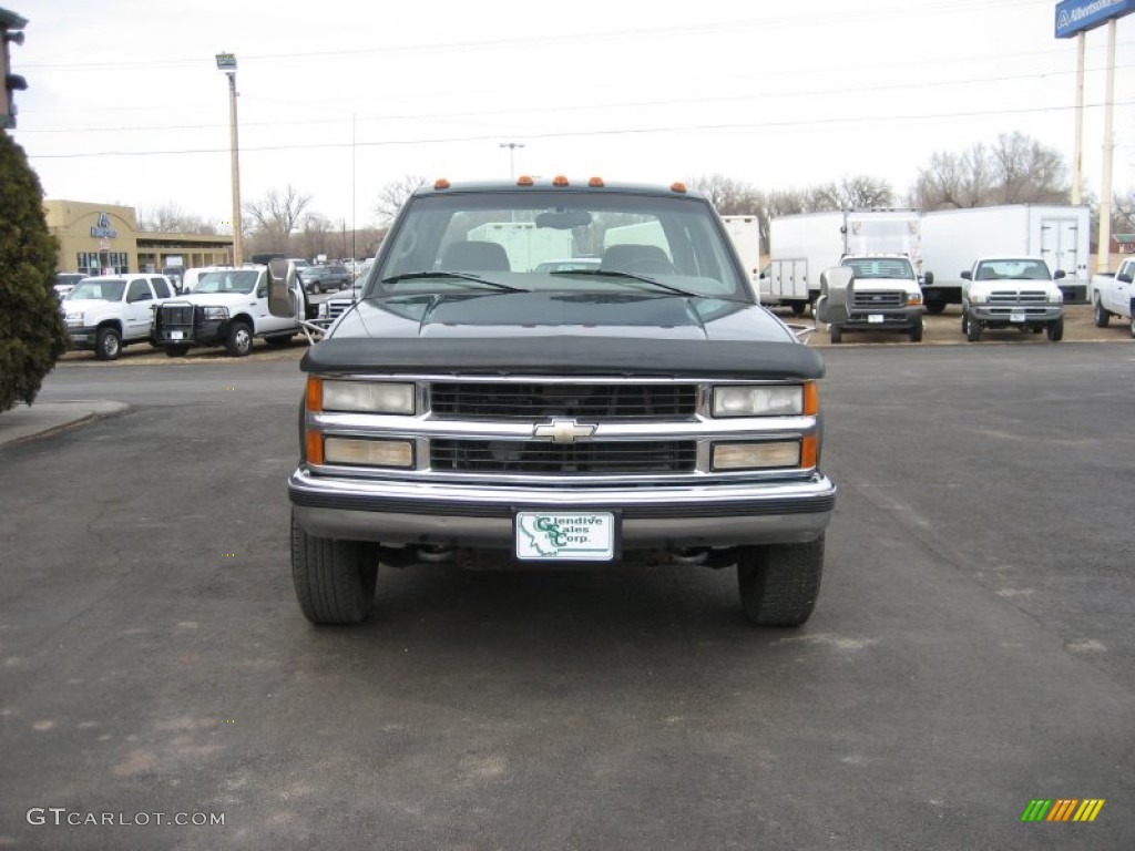 1998 C/K 3500 K3500 Silverado Crew Cab 4x4 - Meadow Green Metallic / Gray photo #9