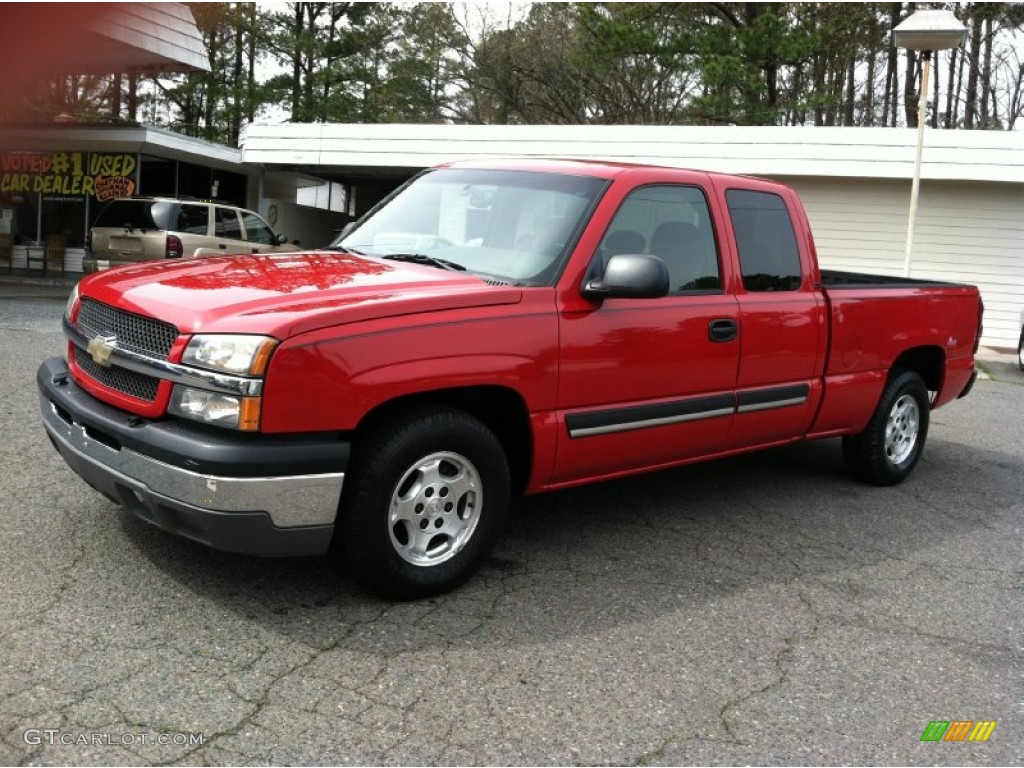 2004 Silverado 1500 LS Extended Cab - Victory Red / Dark Charcoal photo #7