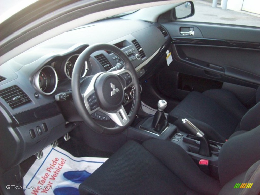 Black Recaro Interior 2012 Mitsubishi Lancer Evolution Gsr