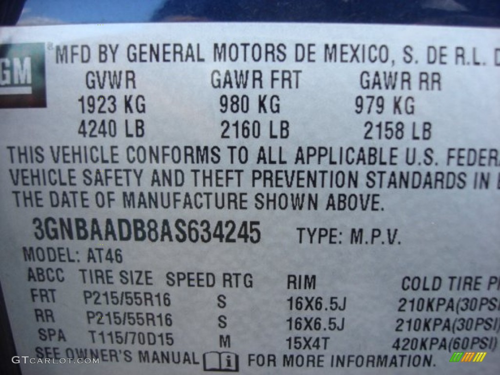 2010 HHR LS - Imperial Blue Metallic / Gray photo #20