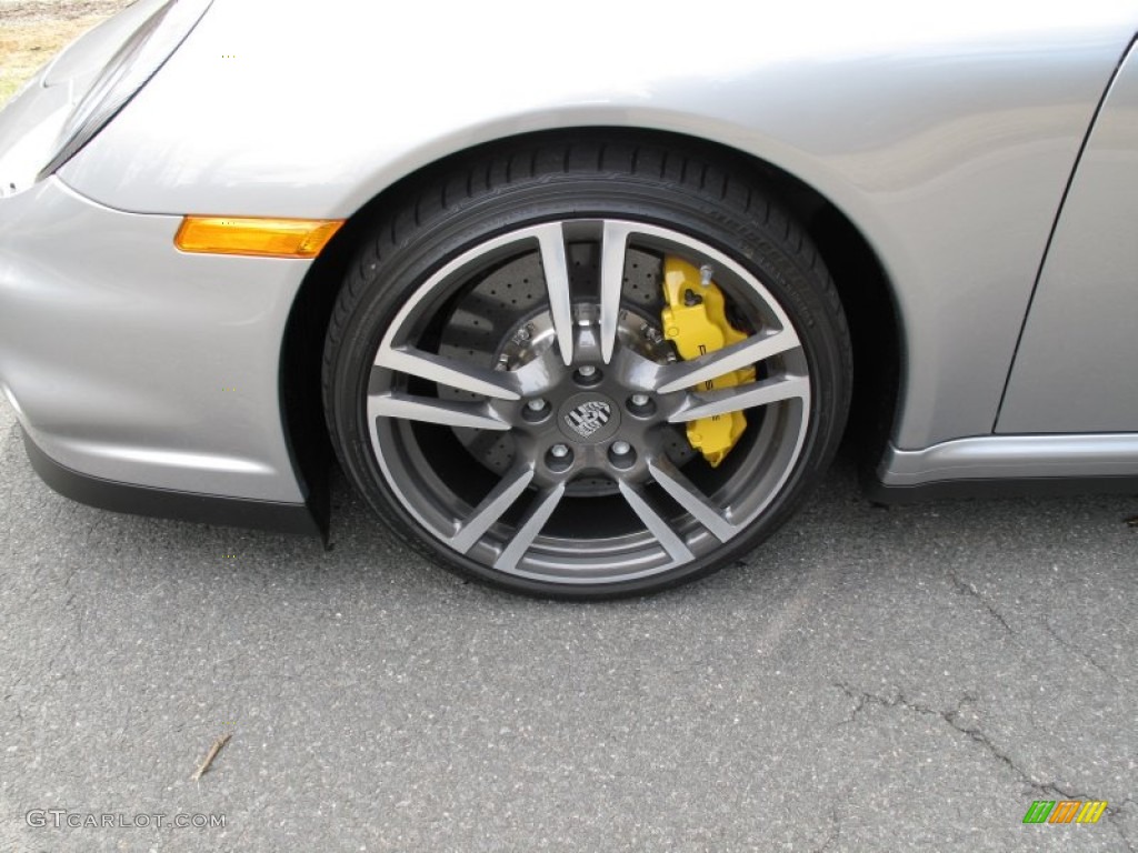 2011 911 Turbo S Coupe - GT Silver Metallic / Carrera Red photo #9