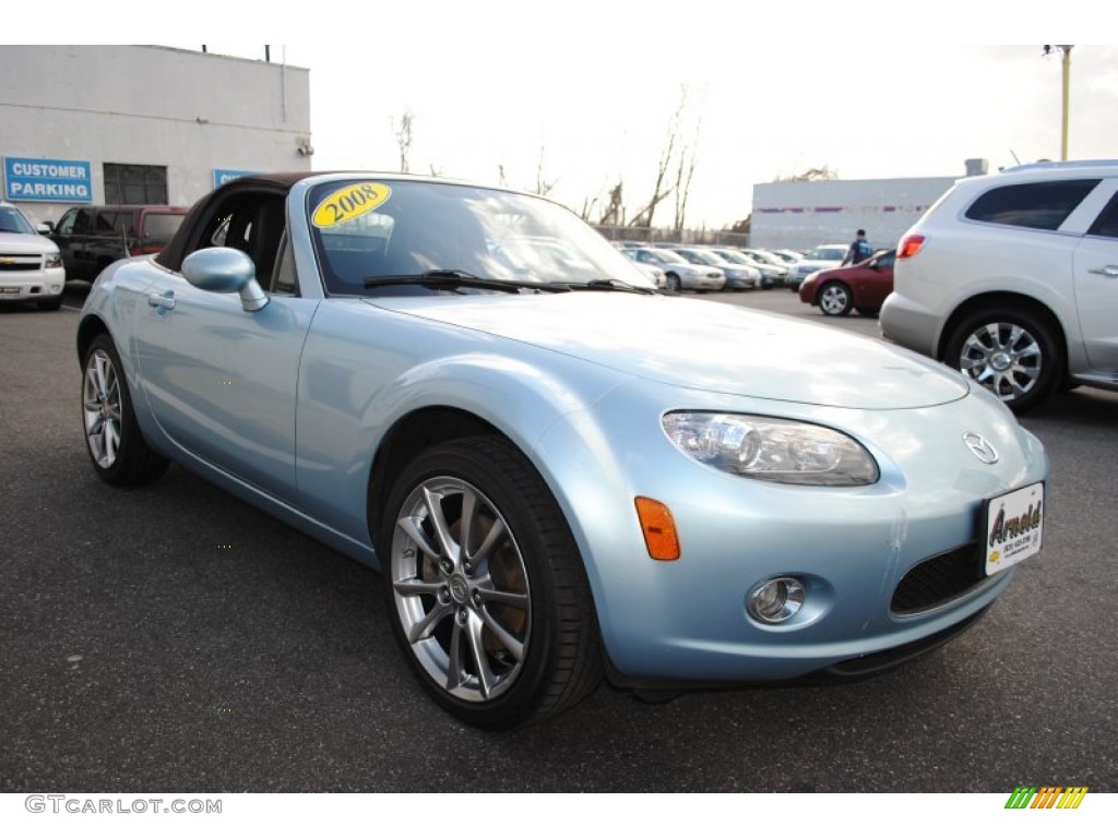 2008 MX-5 Miata Grand Touring Roadster - Icy Blue Metallic / Saddle Brown photo #7