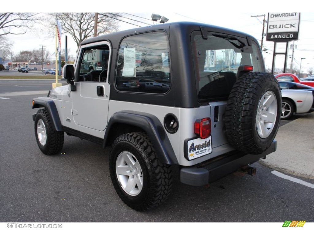 2004 Wrangler Rubicon 4x4 - Bright Silver Metallic / Dark Slate Gray photo #4