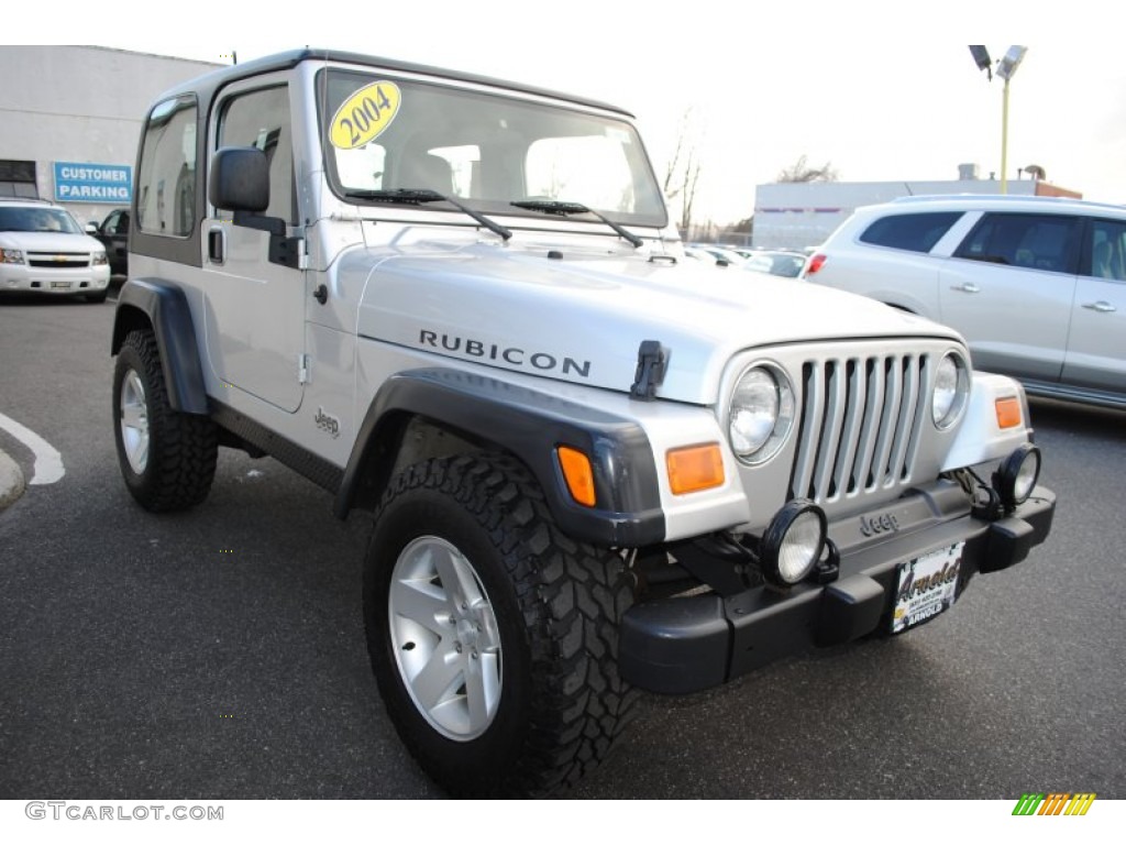 2004 Wrangler Rubicon 4x4 - Bright Silver Metallic / Dark Slate Gray photo #7