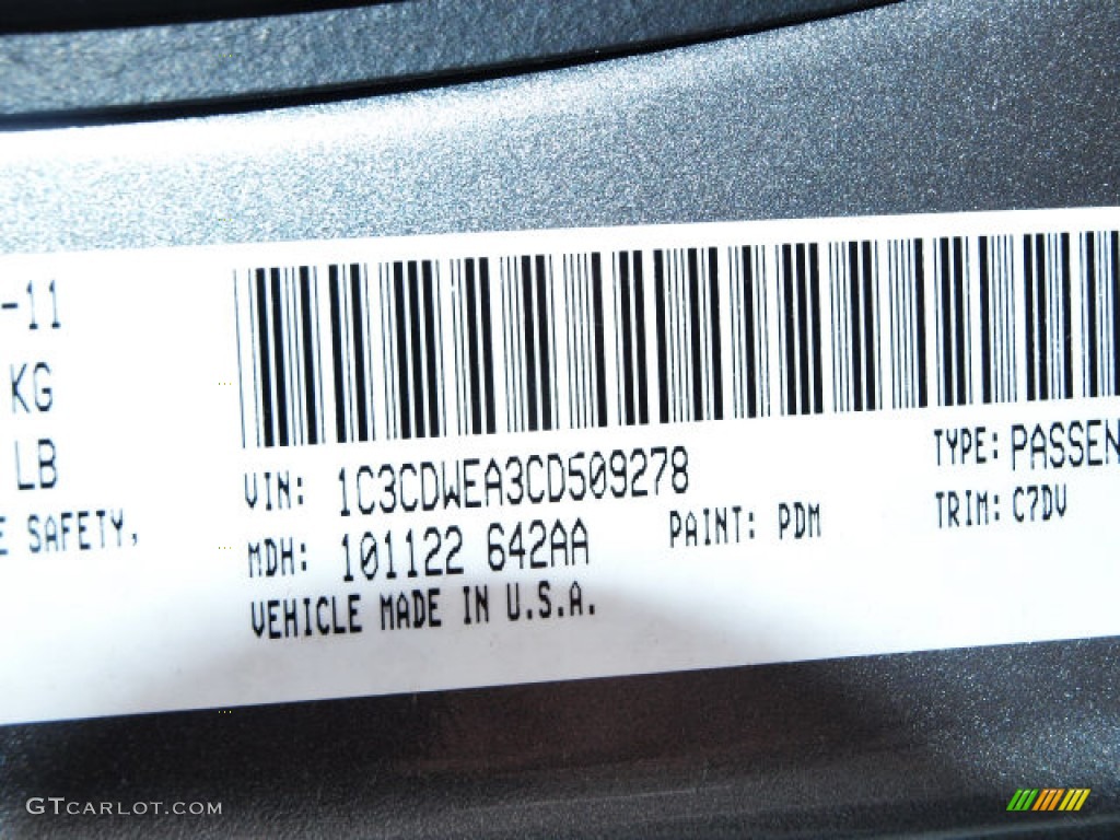 2012 Caliber Color Code PDM for Tungsten Metallic Photo #62117325