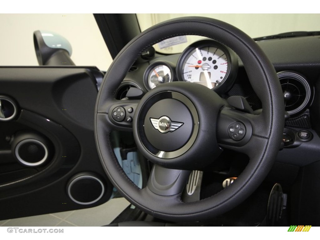 2012 Mini Cooper S Convertible Carbon Black Steering Wheel Photo #62118051