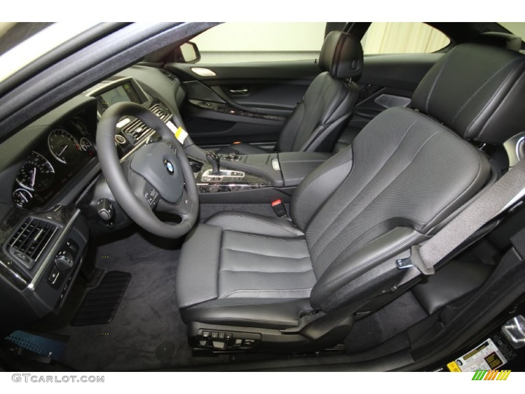 Black Nappa Leather Interior 2012 BMW 6 Series 650i Coupe Photo #62118785