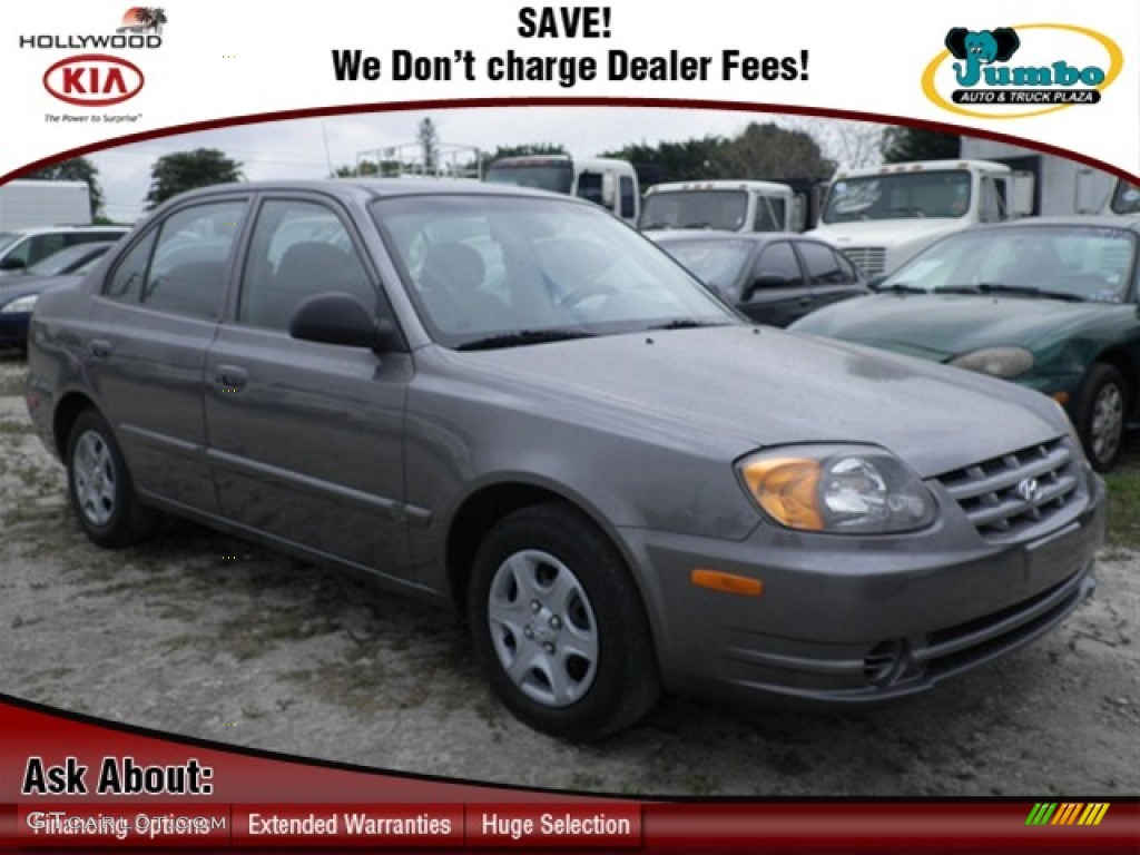2004 Accent GL Sedan - Stormy Gray / Gray photo #1