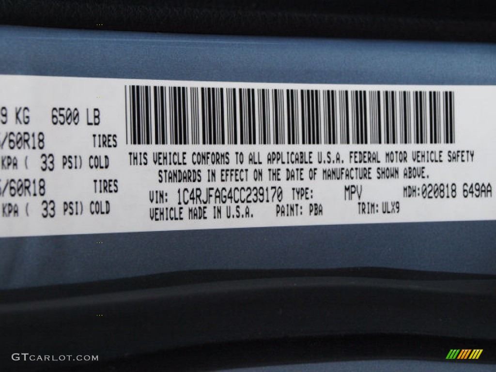 2012 Jeep Grand Cherokee Laredo X Package 4x4 Color Code Photos