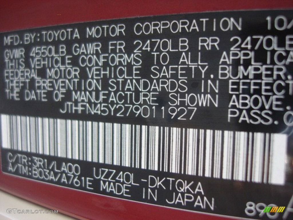 2007 SC Color Code 3R1 for Matador Red Mica Photo #62125321