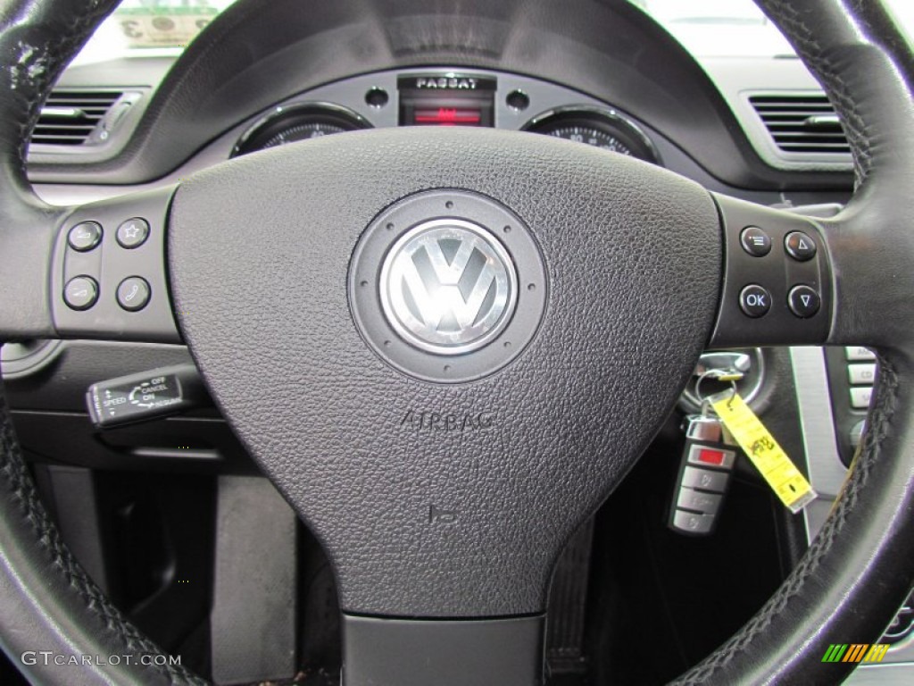 2007 Volkswagen Passat 2.0T Sedan Black Steering Wheel Photo #62125368