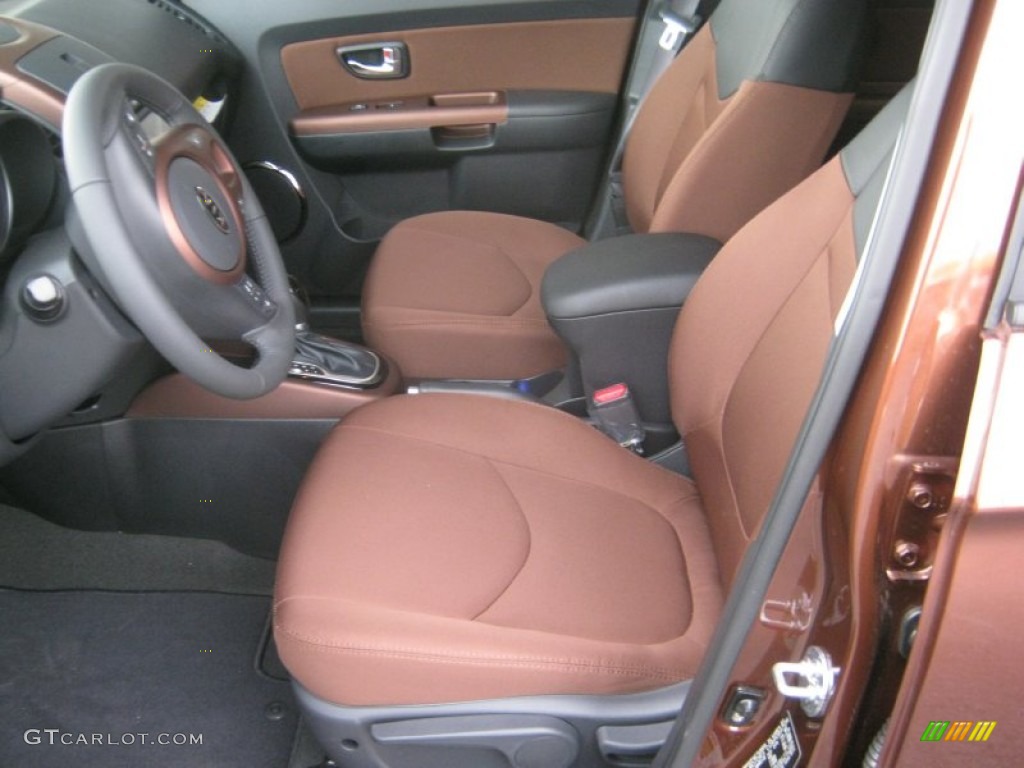Red Rock Brown Cloth/Black Leather Interior 2012 Kia Soul Special Edition Red Rock Photo #62127707