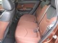 2012 Kia Soul Red Rock Brown Cloth/Black Leather Interior Rear Seat Photo