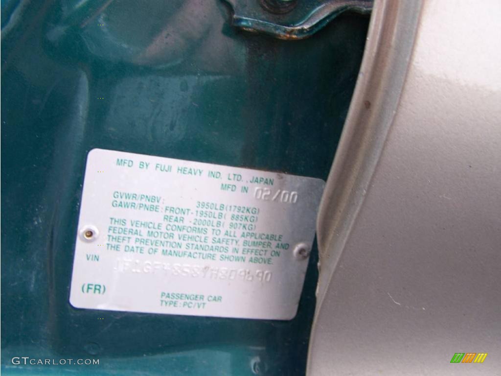 2000 Impreza Outback Sport Wagon - Acadia Green Metallic / Gray photo #18
