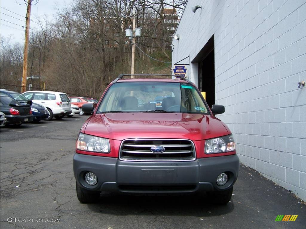 2005 Forester 2.5 X - Cayenne Red Pearl / Beige photo #2