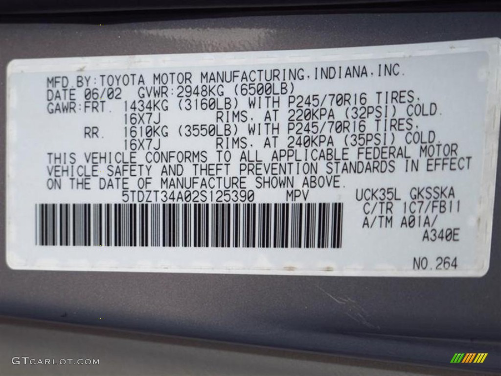 2002 Toyota Sequoia SR5 Parts Photos