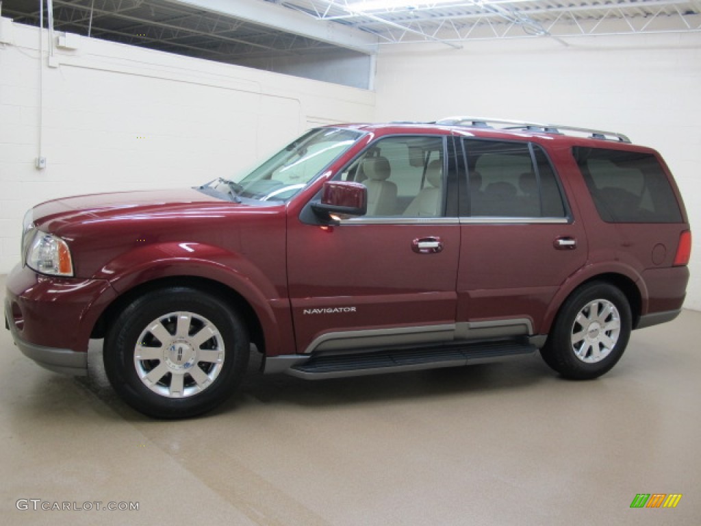 2004 Navigator Luxury 4x4 - Merlot Red Metallic / Light Parchment photo #5