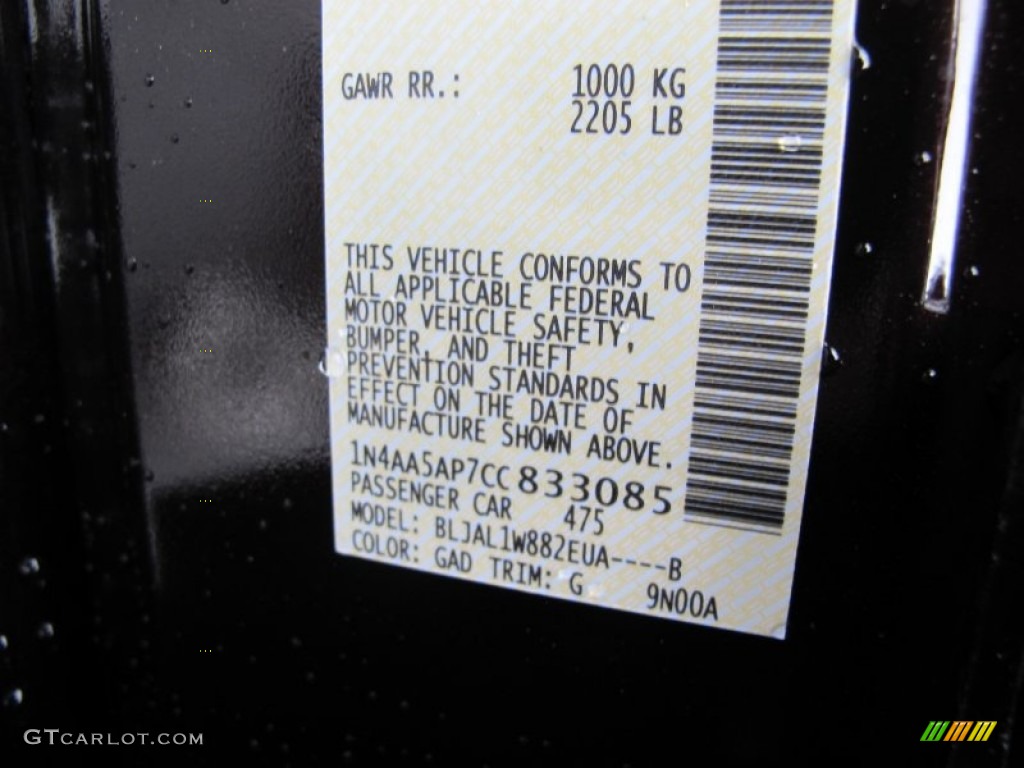 2012 Maxima Color Code GAD for Crimson Black Photo #62136365