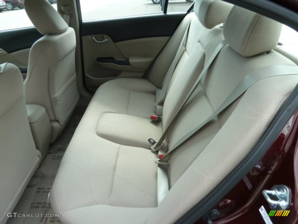 2012 Civic LX Sedan - Crimson Pearl / Beige photo #11