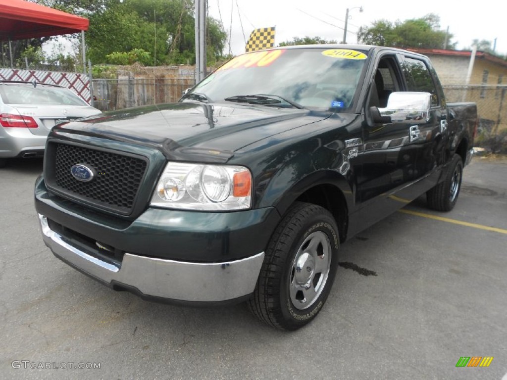 2004 F150 XLT SuperCrew - Aspen Green Metallic / Dark Flint photo #3