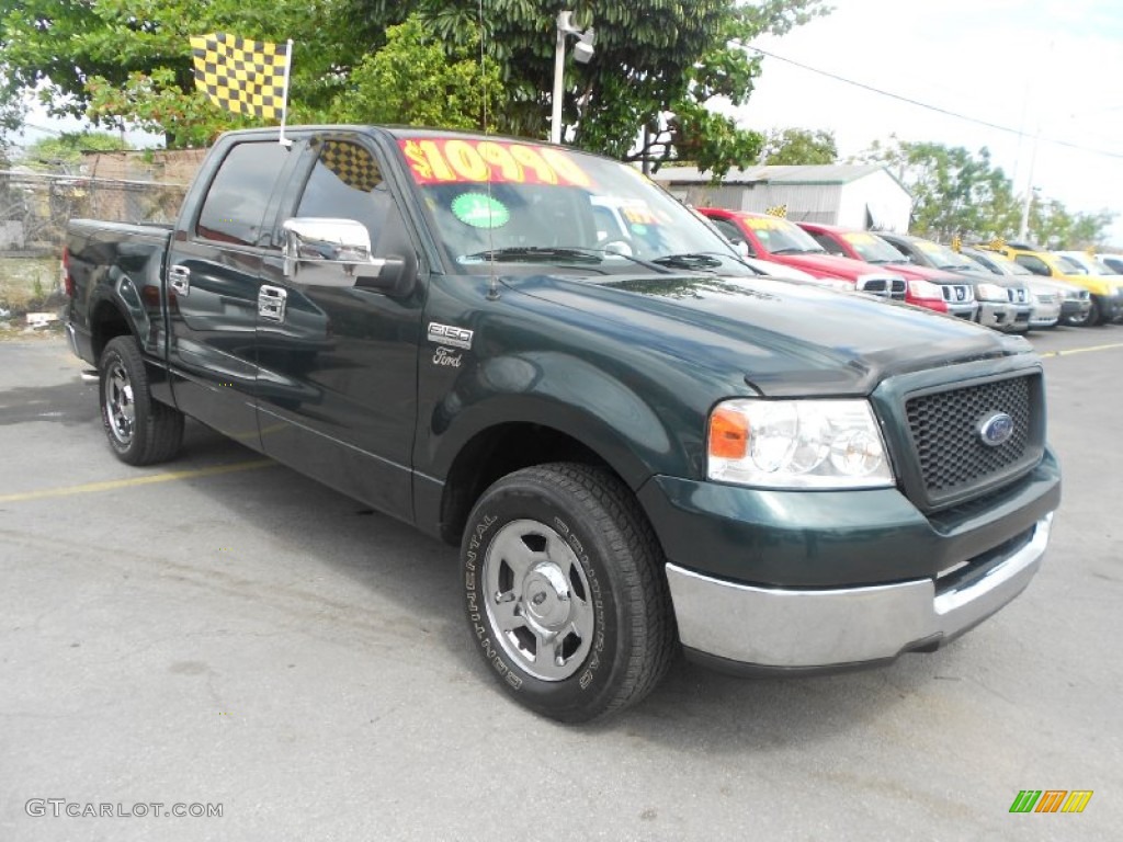 2004 F150 XLT SuperCrew - Aspen Green Metallic / Dark Flint photo #4