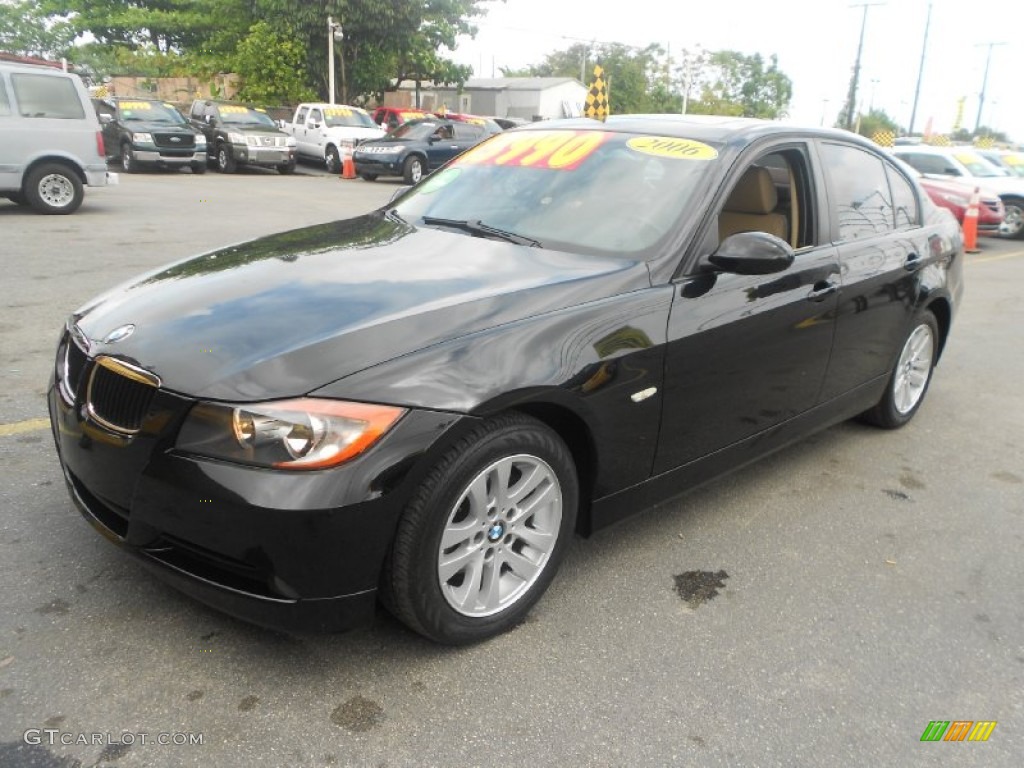 2006 3 Series 325i Sedan - Black Sapphire Metallic / Beige photo #3