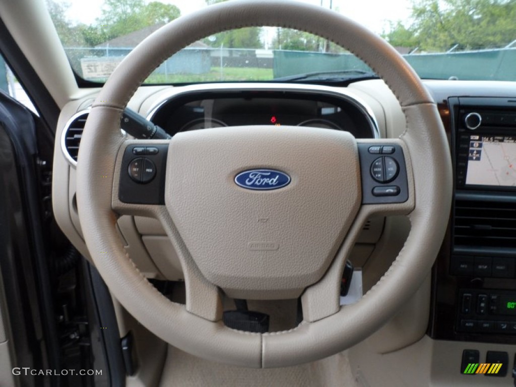 2008 Ford Explorer Limited Camel Steering Wheel Photo #62143984